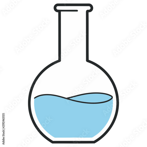 Round bottom flask with blue liquid