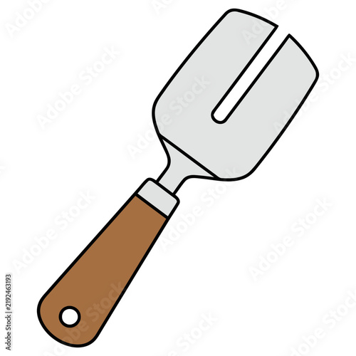 Spatula with brown handle