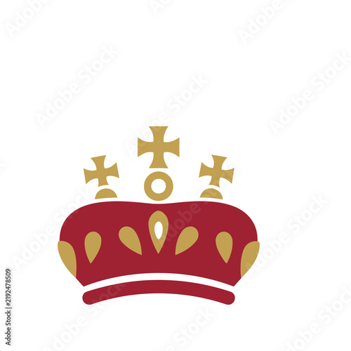 Bild auf Leinwand Red and gold crown with crosses