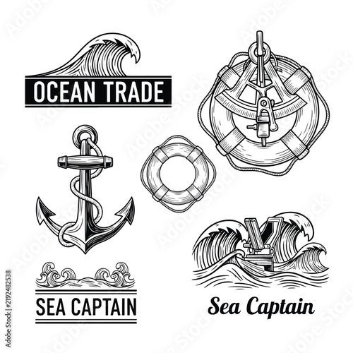 Nautical Symbols and Maritime Icons Collection.