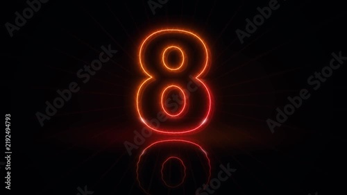 Hot red and amber plasma contours pulse with electrical detail, surrounded by radial light filaments. Twenty two second countdown from 10 to 0, with two seconds per numeral. Animated 4K landscape back