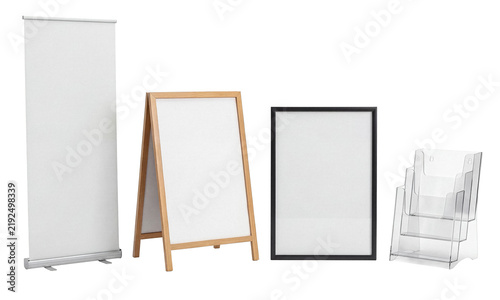 Business Display Items with Banner A Frame and Poster