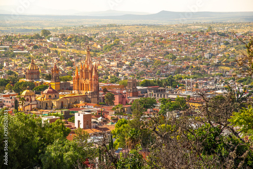 View from the viewpoint of Cathedral of San Miguel Arcangel, Parroquia de San Miguel Arcangel in of the city of San Miguel De Allende, Guanajuato, Mexico.