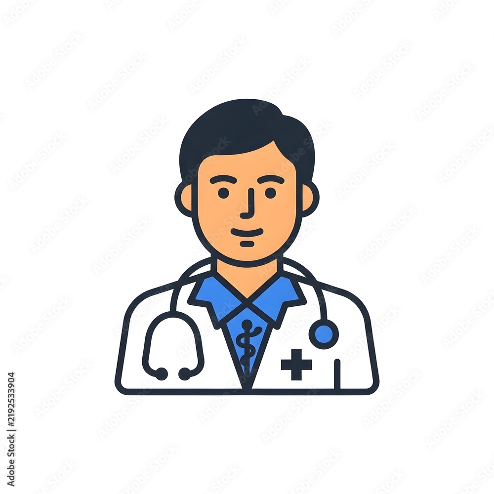 Fototapeta premium Male Medical Doctor Professional Physician Icon Illustration