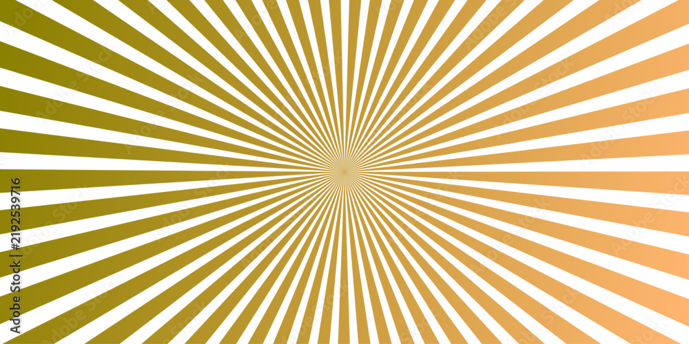 Fototapeta premium Sunburst pattern with a golden hue radiating outwards, creating a sense of energy and optimism. This abstract graphic design uses lines of varying thickness to form a dynamic visual effect.