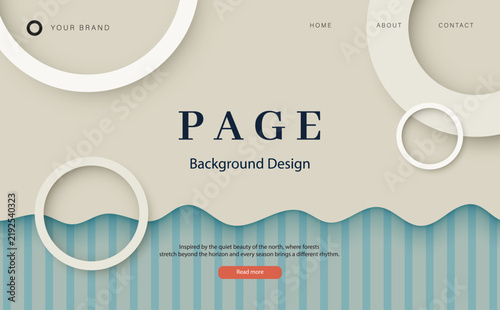 Modern Minimalist Website Landing Page Template with Geometric Shapes
