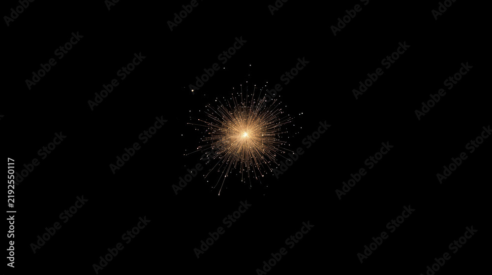 Fototapeta premium Luminous dandelion seed head glowing against dark background