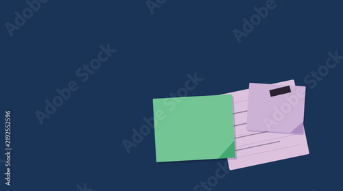 Colorful sticky notes floating in dark space