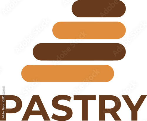 Abstract Pastry Layer Bakery Logo, Minimal Geometric Flat Vector Branding