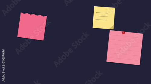 Pink sticky notes with dark background