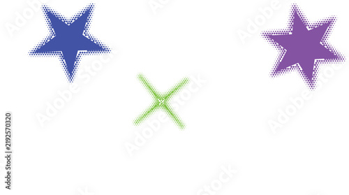 Purple stars with green cross between them
