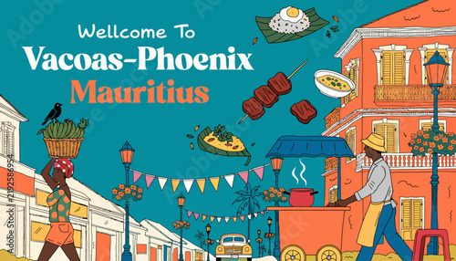 Welcome to Vacoas-Phoenix, Mauritius: Vibrant Street Scene with Food and Local Culture