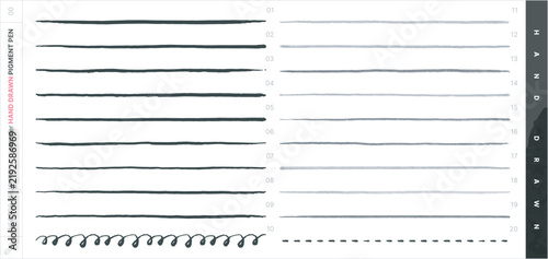 Vector Brushes. Sampler Set. Pigment Brush Pen.