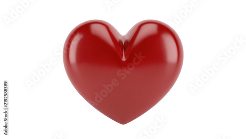Canvastavla Shiny red heart shape, isolated on transparent background