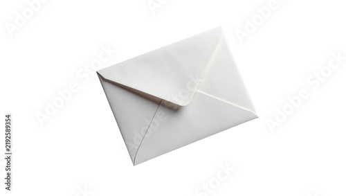 Konstfotografi Plain white paper envelope with triangular flap, isolated on transparent backgro