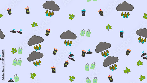 фотографія Seamless pattern of environmental icons