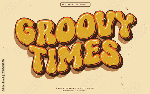Retro Groovy Times 3D editable text effect