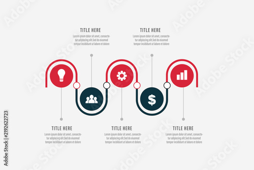 5 steps 3D wave sine curve circular node infographic timeline template vector illustration