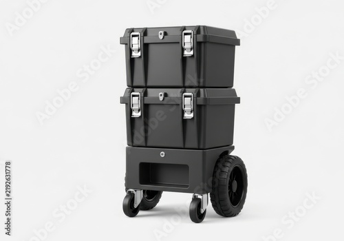 Heavy duty stacked storage bins on wheels