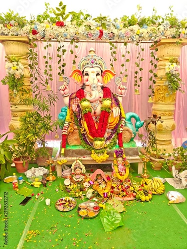 Obraz na płótnie hindu God Ganesha during Ganesha chaturthi.