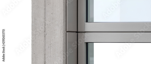 Modern Window Frame with Glass Pane and Metal Structure.