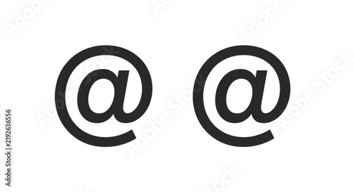 Two at symbol icons on a white background simple graphic design