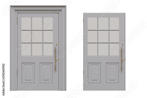 interior doors isolate on a transparent background, interior furniture, 3D illustration, cg render