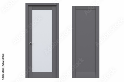 interior doors isolated on white background, interior furniture, 3D illustration, cg render