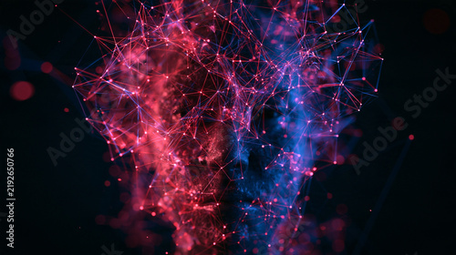intelligent AI agent analyzing data and choosing optimal paths through luminous network, premium futuristic 3D render