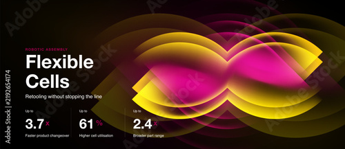 фотографія Abstract graphic depicts robotic assembly cells