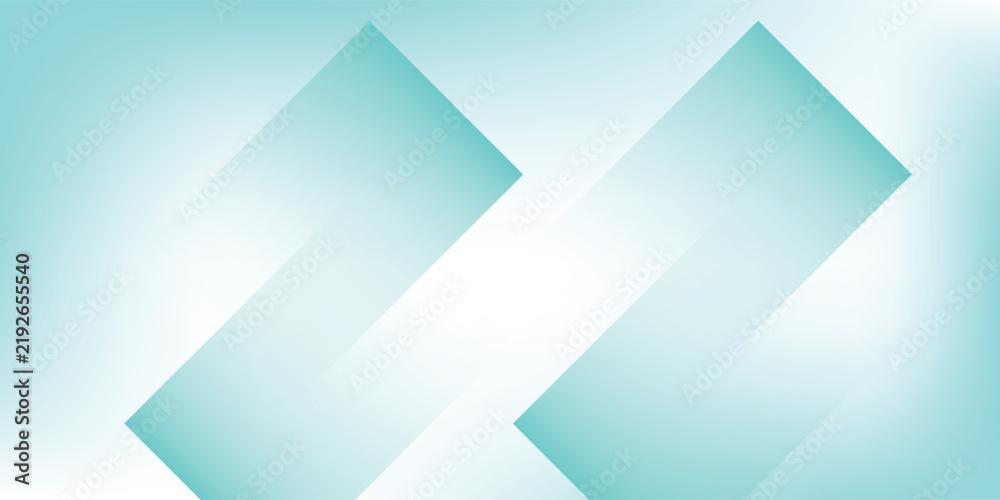 Fototapeta premium Abstract background with turquoise gradient and overlapping geometric squares.