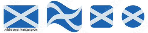 Fotografie Scotland national flag collection featuring rectangle, waving banner, rounded sq