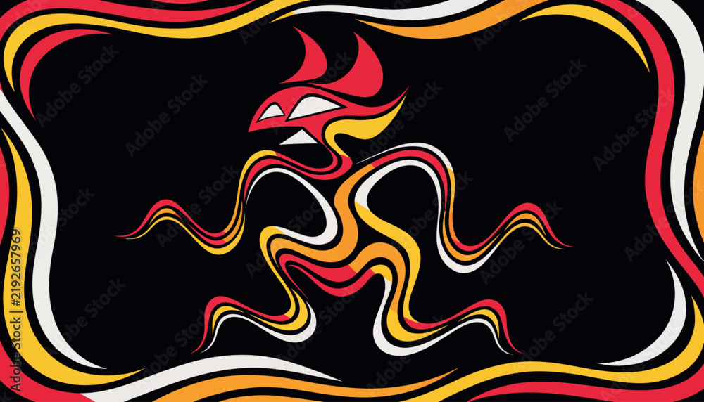 Obraz premium abstract flame design, colorful swirling pattern