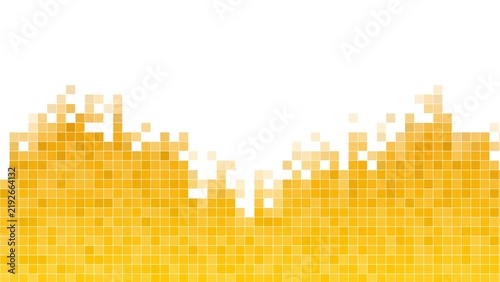 Yellow pixel wave border design on white background for energetic summer branding graphics.
