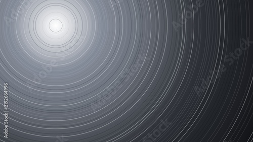 Dark grey circular light rays background with thin rings for professional design themes.