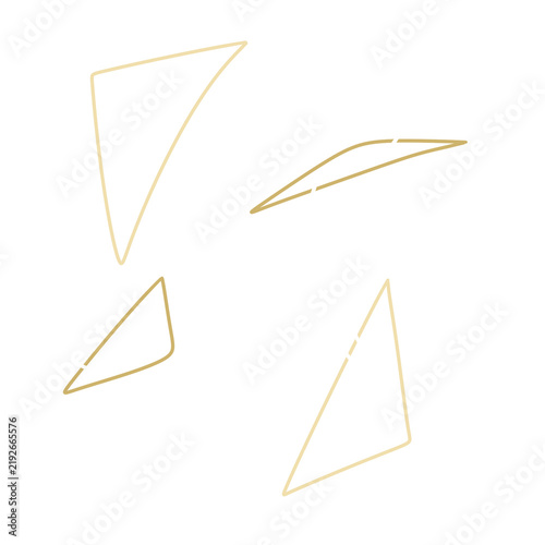 Plakat キラキラ舞い散るような線画の三角形のあしらい背景イラスト