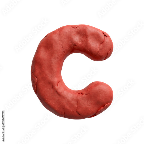 plasticine letter C - Capital 3d playdough font - suitable for modelling, stop-Motion Animation or sculpting related subjects