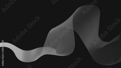 Cuadro en lienzo Abstract backdrop with grey wave gradient lines