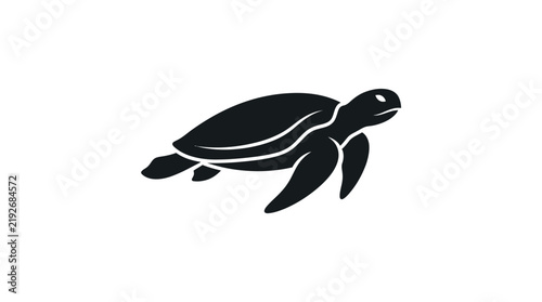 Minimalist sea turtle vector illustration featuring sleek black silhouette design for modern creative branding projects today
