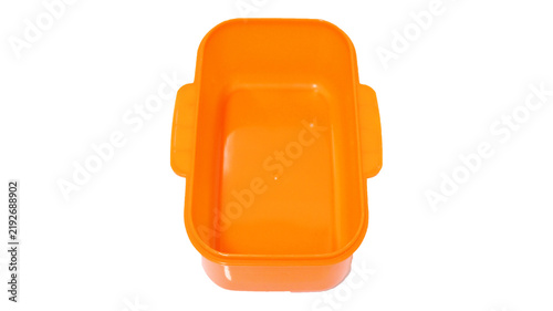 Fotografía Orange airtight plastic food container without cover
