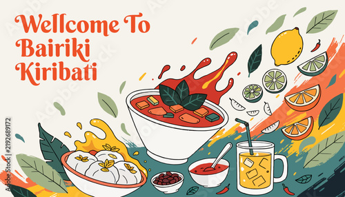 Welcome to Bairiki Kiribati food illustration