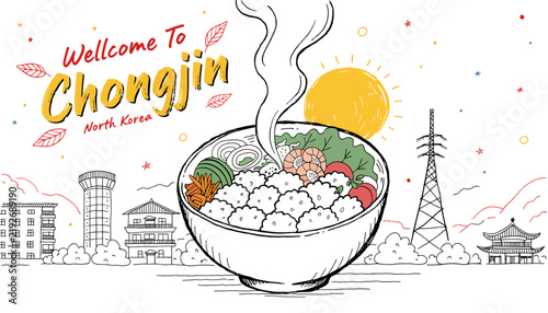 Welcome to Chongjin, North Korea food illustration