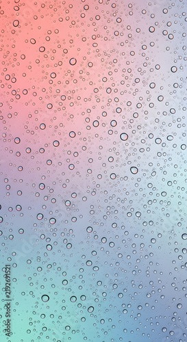 Pastel pink blue water droplet texture background with soft gradient colors and glossy liquid bubbles, perfect for beauty branding, skincare products, modern wallpapers, advertising, presentations