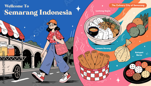 Semarang Indonesia Culinary City Travel Woman Food Street Vendor
