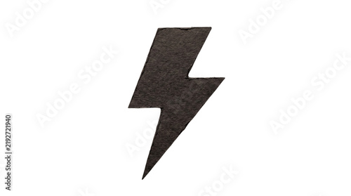 Obraz na płótnie Dark textured lightning bolt symbol isolated on transparent background during co