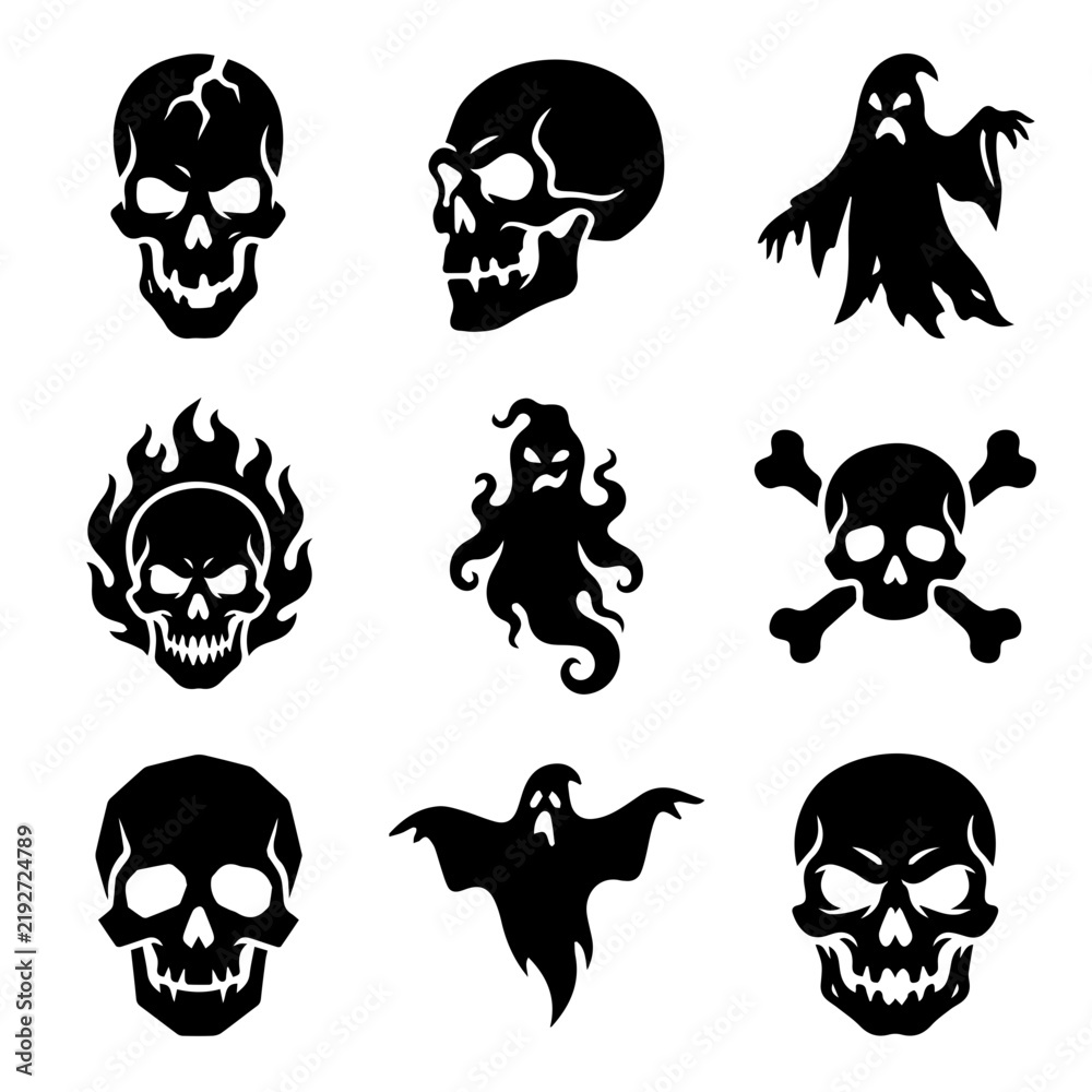 Fototapeta premium Halloween Creepy Character Silhouette Icon