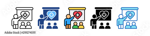 Health Education Teaching Community Awareness Presentation multiple icon