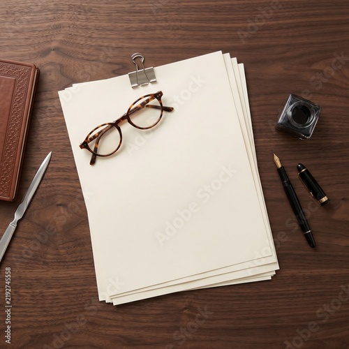 Overhead Flat Lay of Legal Contracts and Glasses