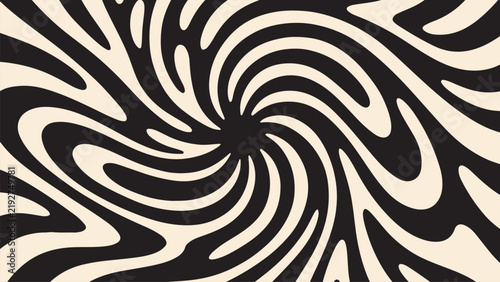 Organic Spiral Pattern with Irregular Flowing Curves and Twisted Forms Creating Rotational Movement for Textile Wallpaper Posters Packaging and Surface Design