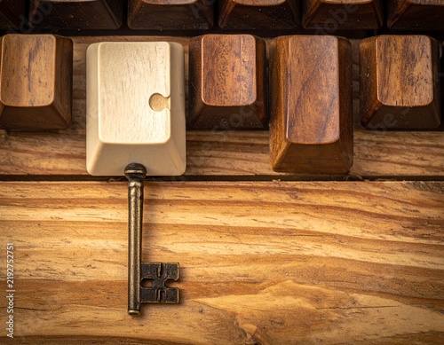 Classic vintage key isolated on an elegant background, symbolizing security, access, mystery, heritage, and timeless craftsmanship.